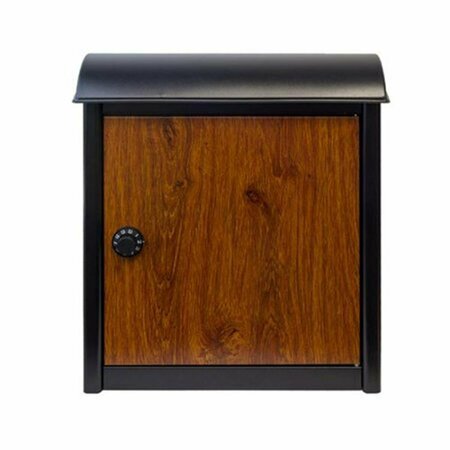 BOOK PUBLISHING CO Leece Wall Mounted Mailbox with Wood Door & Combo Lock Black GR2642764